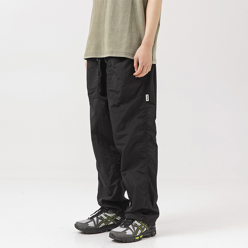 Quick Dry Solid Color Casual Straight Cargo Trousers