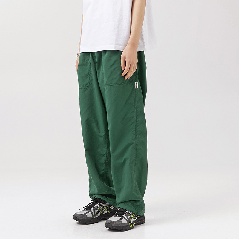 Quick Dry Solid Color Casual Straight Cargo Trousers