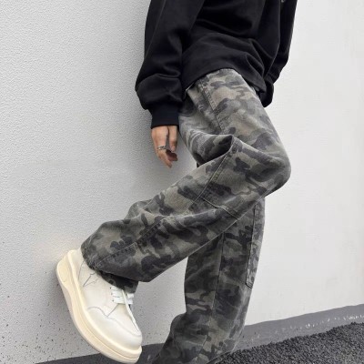 Vintage Straight Camouflage Cargo Pants