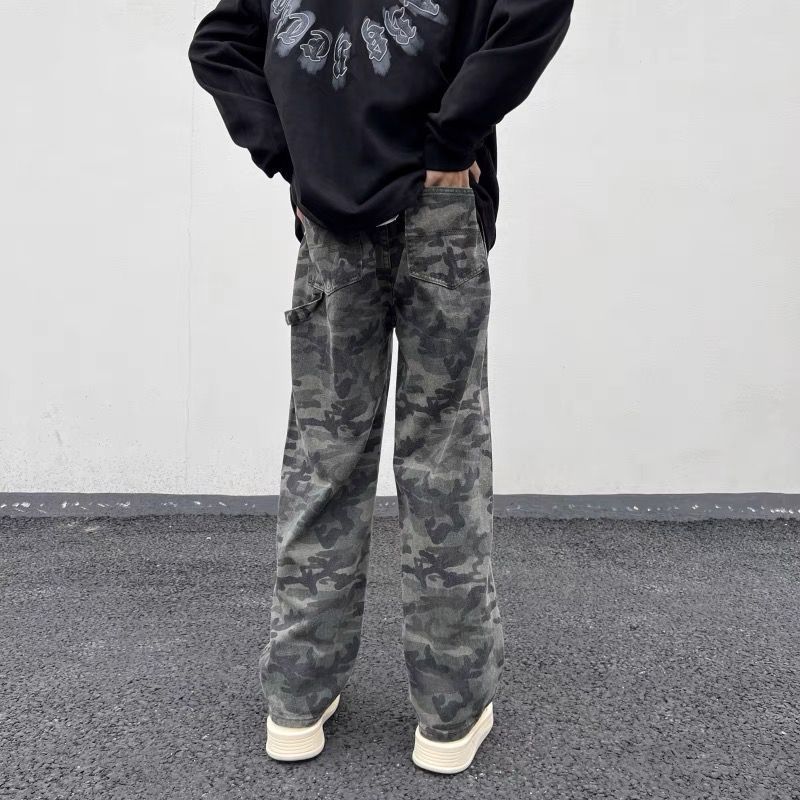 Vintage Straight Camouflage Cargo Pants