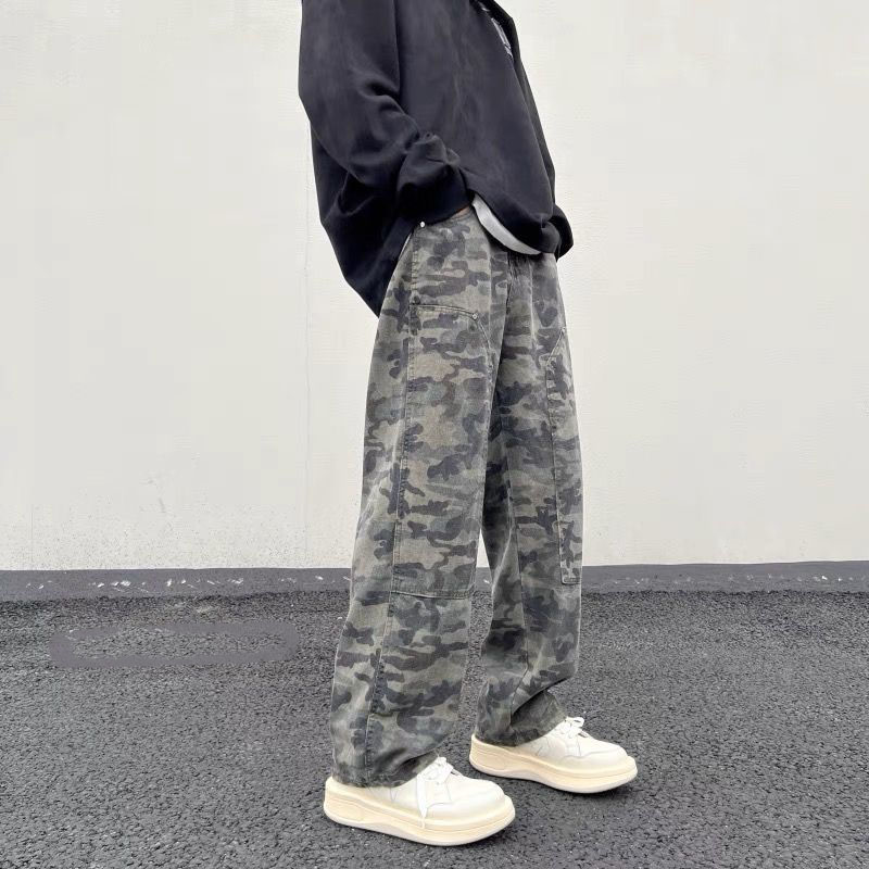 Vintage Straight Camouflage Cargo Pants