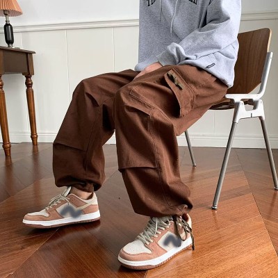 Fashion Loose Solid Color Cargo Casual Pants