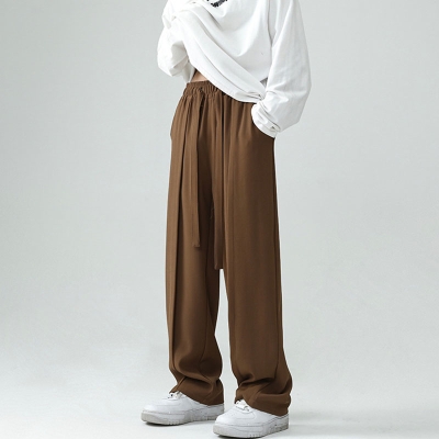 Solid Color Straight Casual Suit Pants