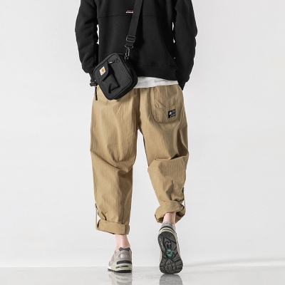 Cargo Solid Color Straight Pants