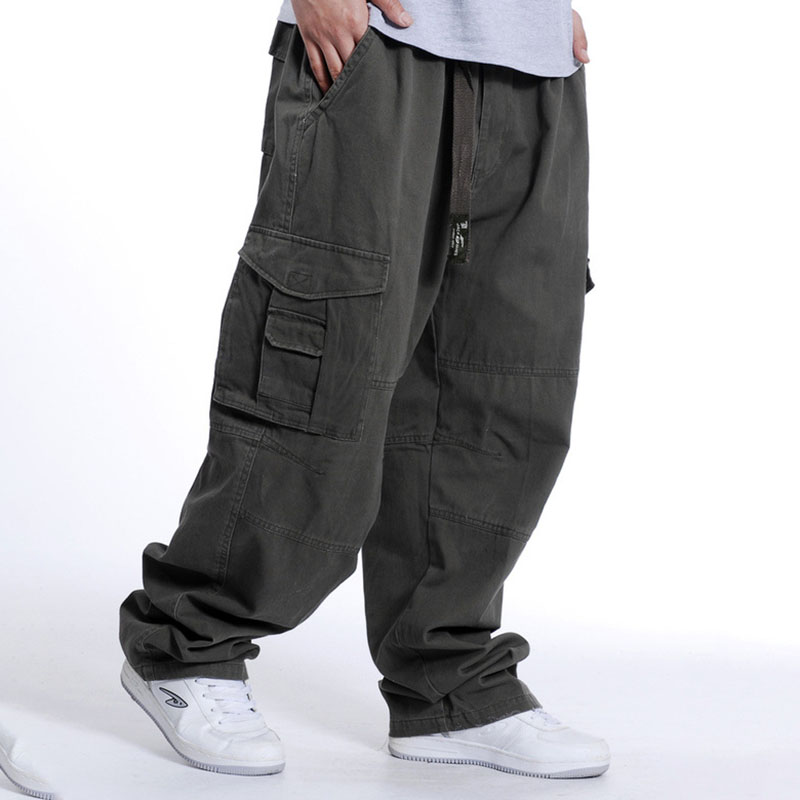 Hip Hop Loose Multi-Pocket Cargo Baggy Pants - Helloice Apparel