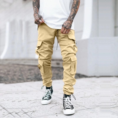 Men's Casual Straight Multi-Pocket Sweatpants