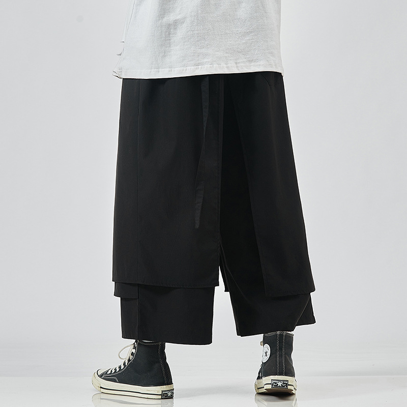 Men's New Japanese Style Casual Solid Color Trousers