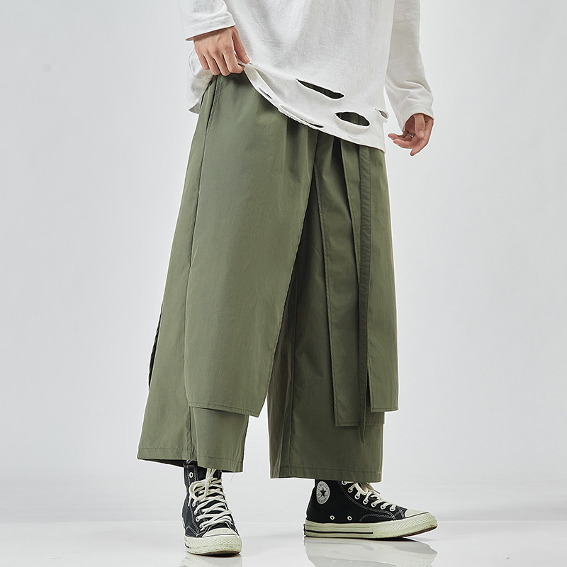Men's New Japanese Style Casual Solid Color Trousers
