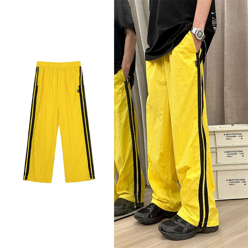 Retro Yellow Striped Sports Quick Dry Pants