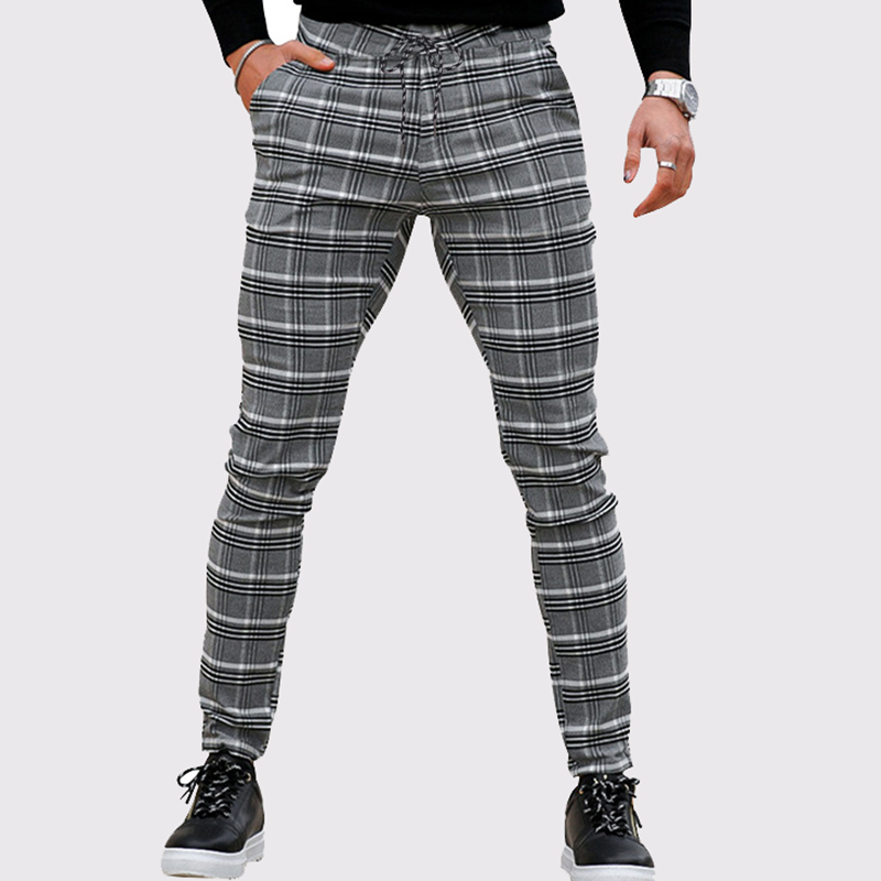 Street Fashion Casual Plaid Trousers