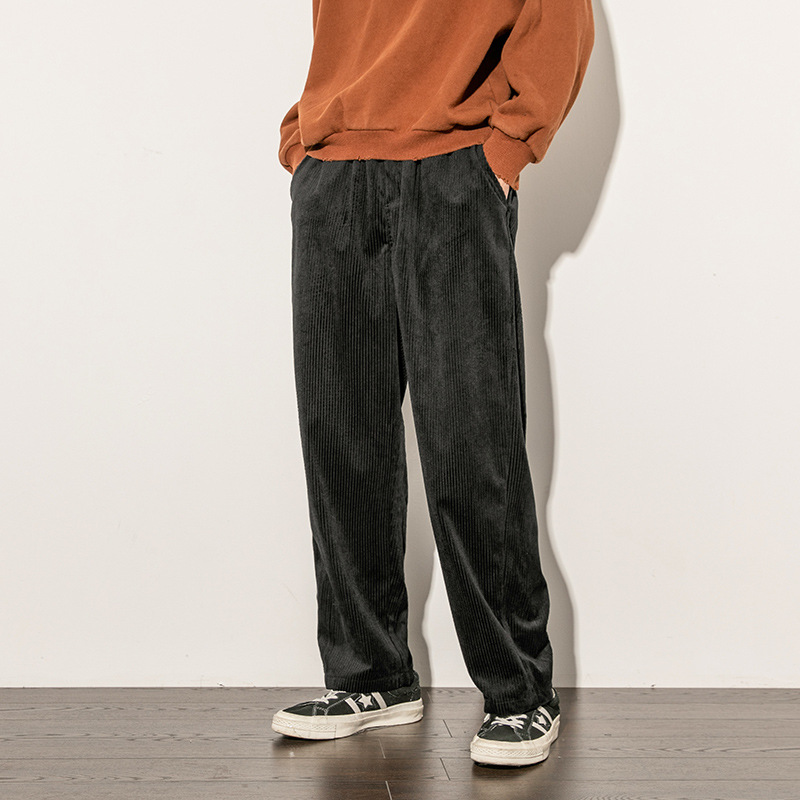 Loose Straight Casual Corduroy Trousers