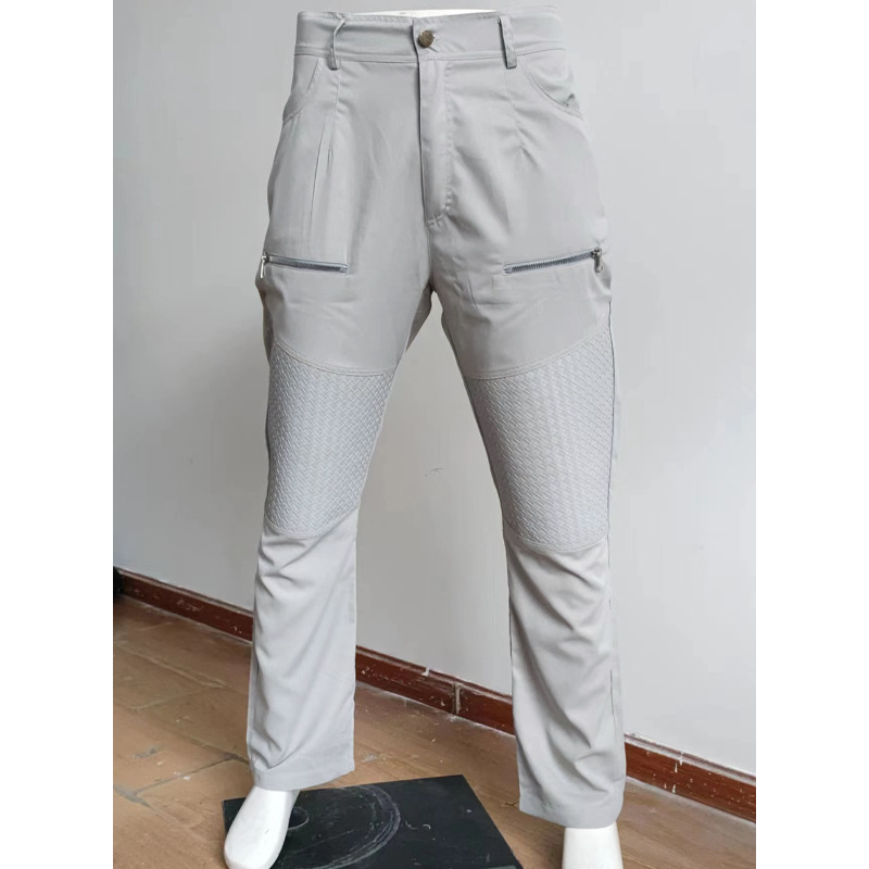 Embossed Panel Cargo Straight Leg Pants