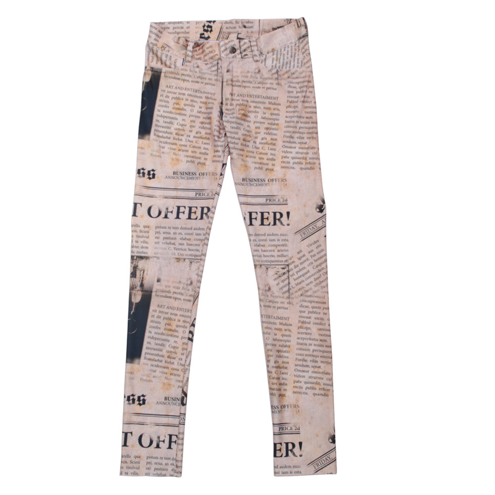 Vintage Letter Print High Stretch Leggings - Helloice Apparel