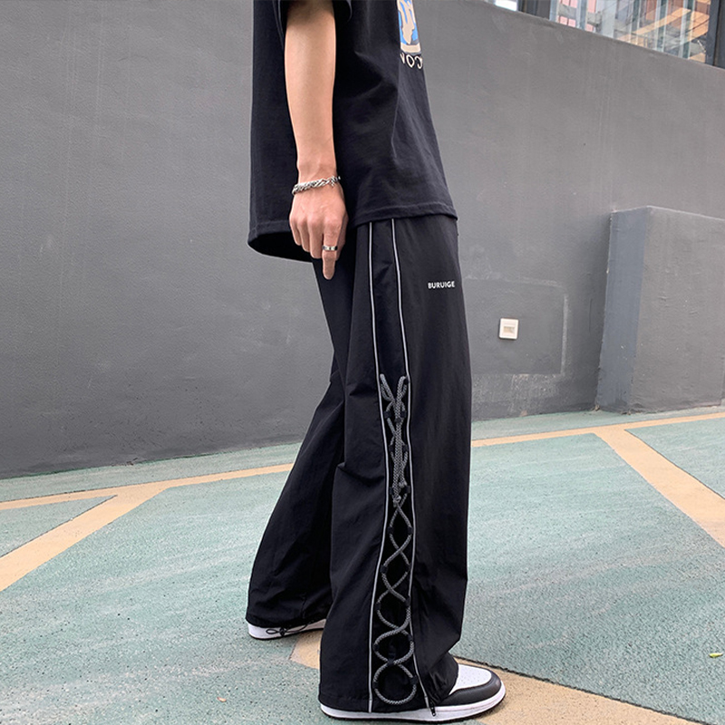 Reflective Rope Loose Cargo Pants Helloice Apparel