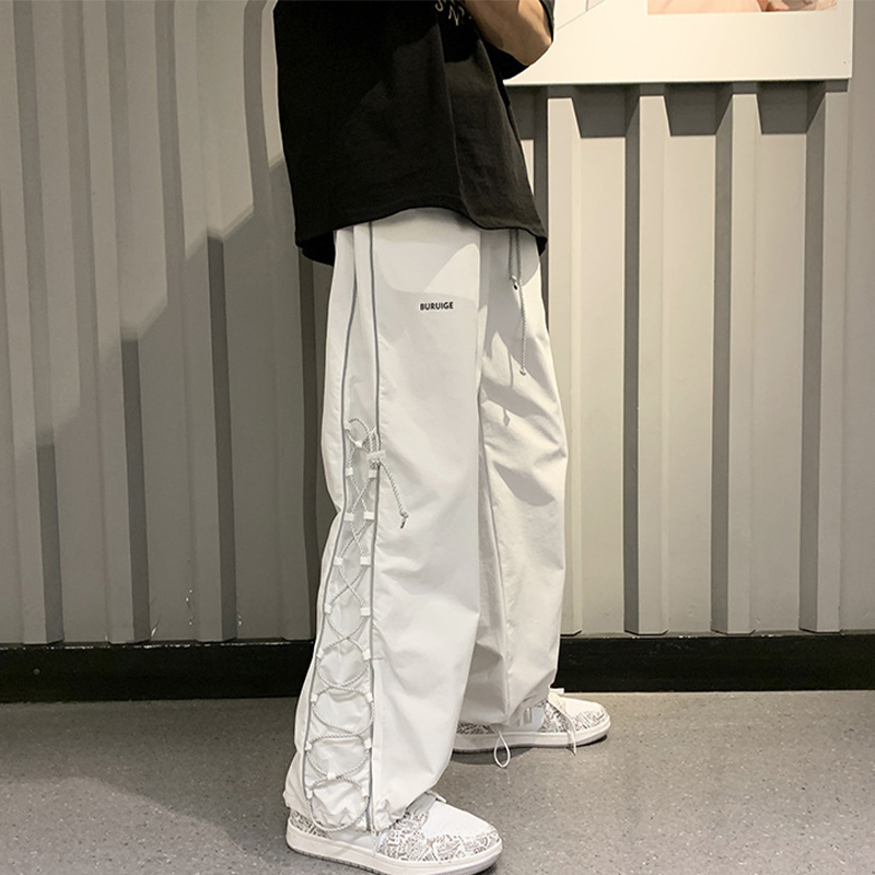 Reflective Rope Loose Cargo Pants Helloice Apparel