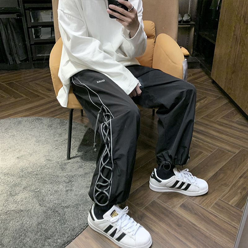 Reflective Rope Loose Cargo Pants Helloice Apparel