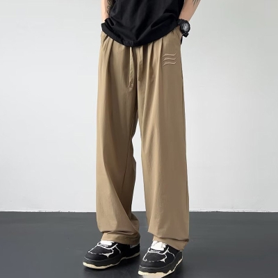 Trendy Retro Khaki Casual Pants