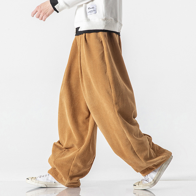 Solid Corduroy Harem Pants