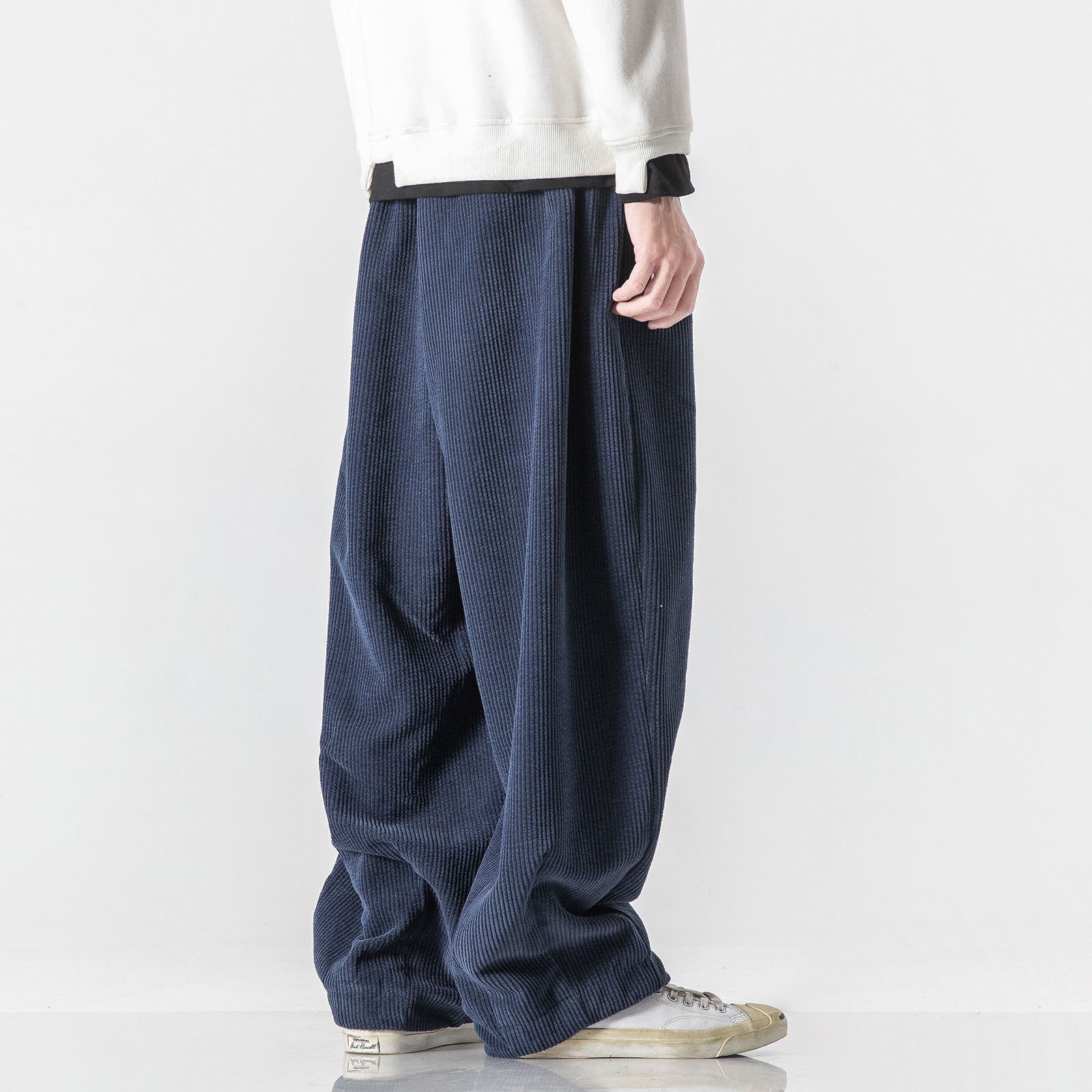 Solid Corduroy Harem Pants