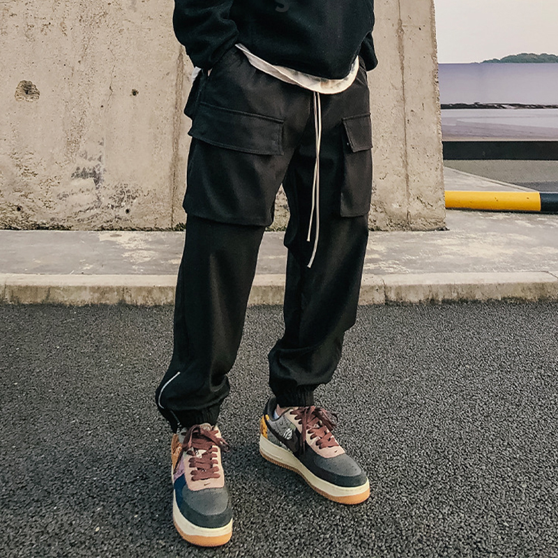 Retro Multi Pocket Drawstring Cargo Pants