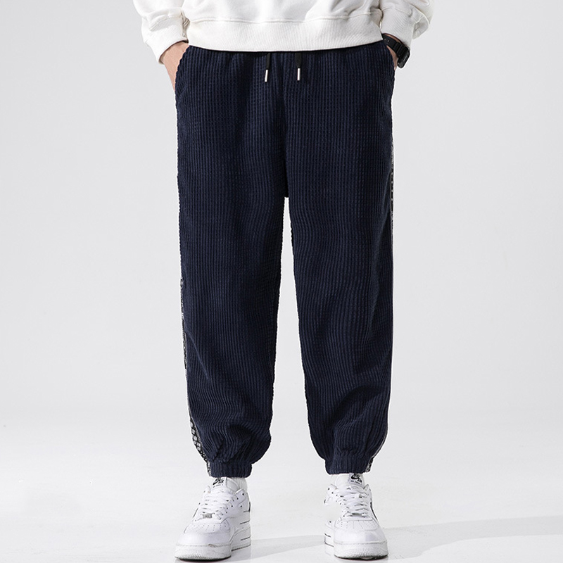 Corduroy Cashew Flower Patchwork Casual Pants