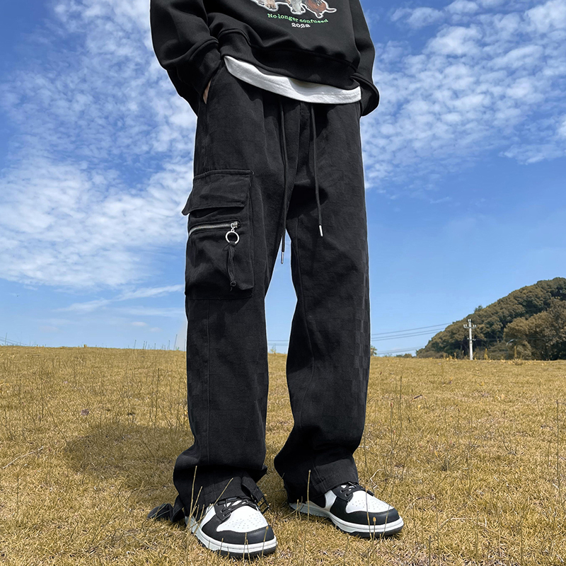 Checkerboard Retro Straight Casual Pants Checkerboard Retro Straight Casual Pants