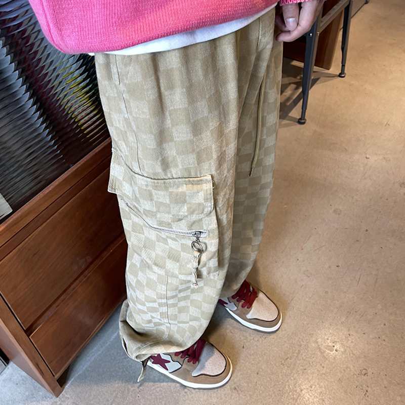Checkerboard Retro Straight Casual Pants Checkerboard Retro Straight Casual Pants