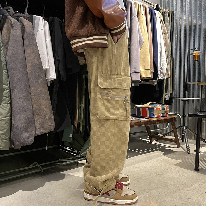 Checkerboard Retro Straight Casual Pants Checkerboard Retro Straight Casual Pants