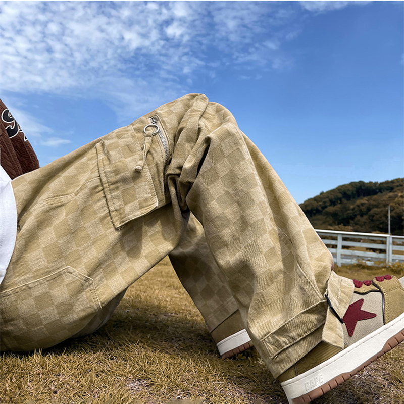 Checkerboard Retro Straight Casual Pants Checkerboard Retro Straight Casual Pants