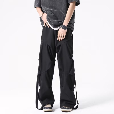 Vintage Pleated Cargo Casual Pants