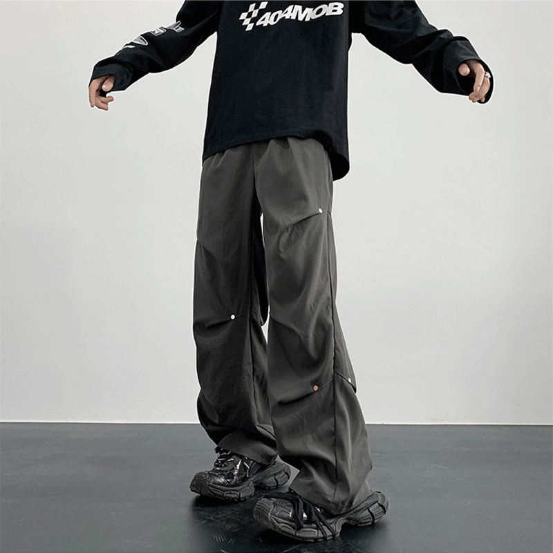 Vintage Pleated Bootcut Overalls