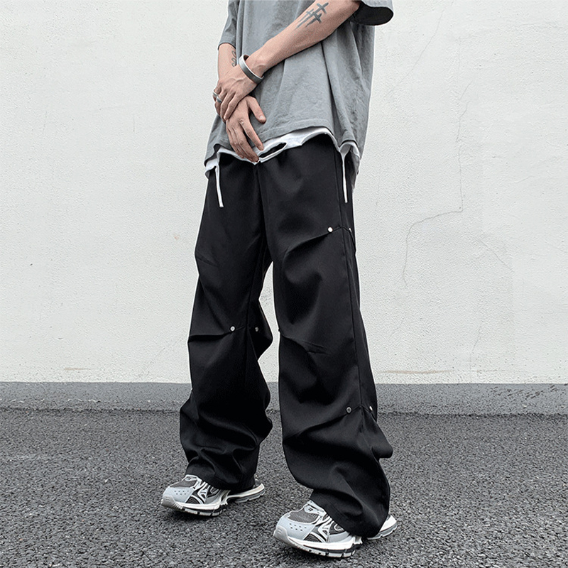 Vintage Pleated Bootcut Overalls