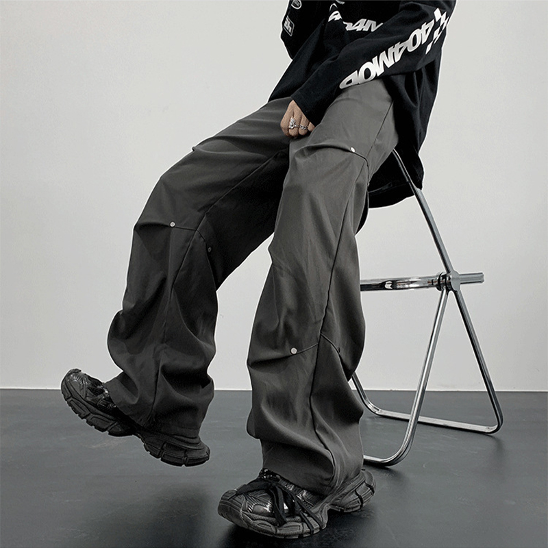 Vintage Pleated Bootcut Overalls