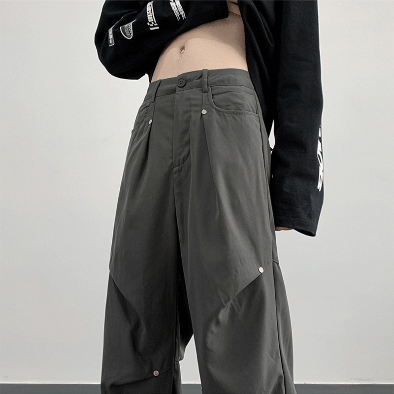 Vintage Pleated Bootcut Overalls