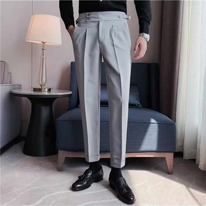 Naples High Waist Straight Casual Trousers