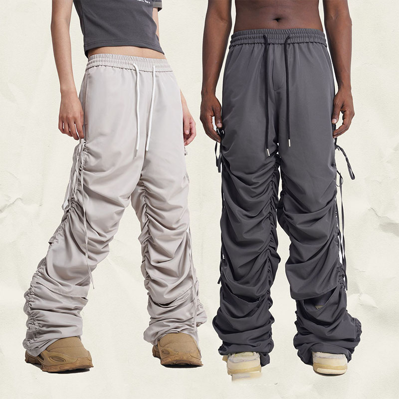 Loose Drawstring Draped Cargo Pants