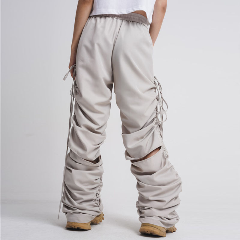 Loose Drawstring Draped Cargo Pants