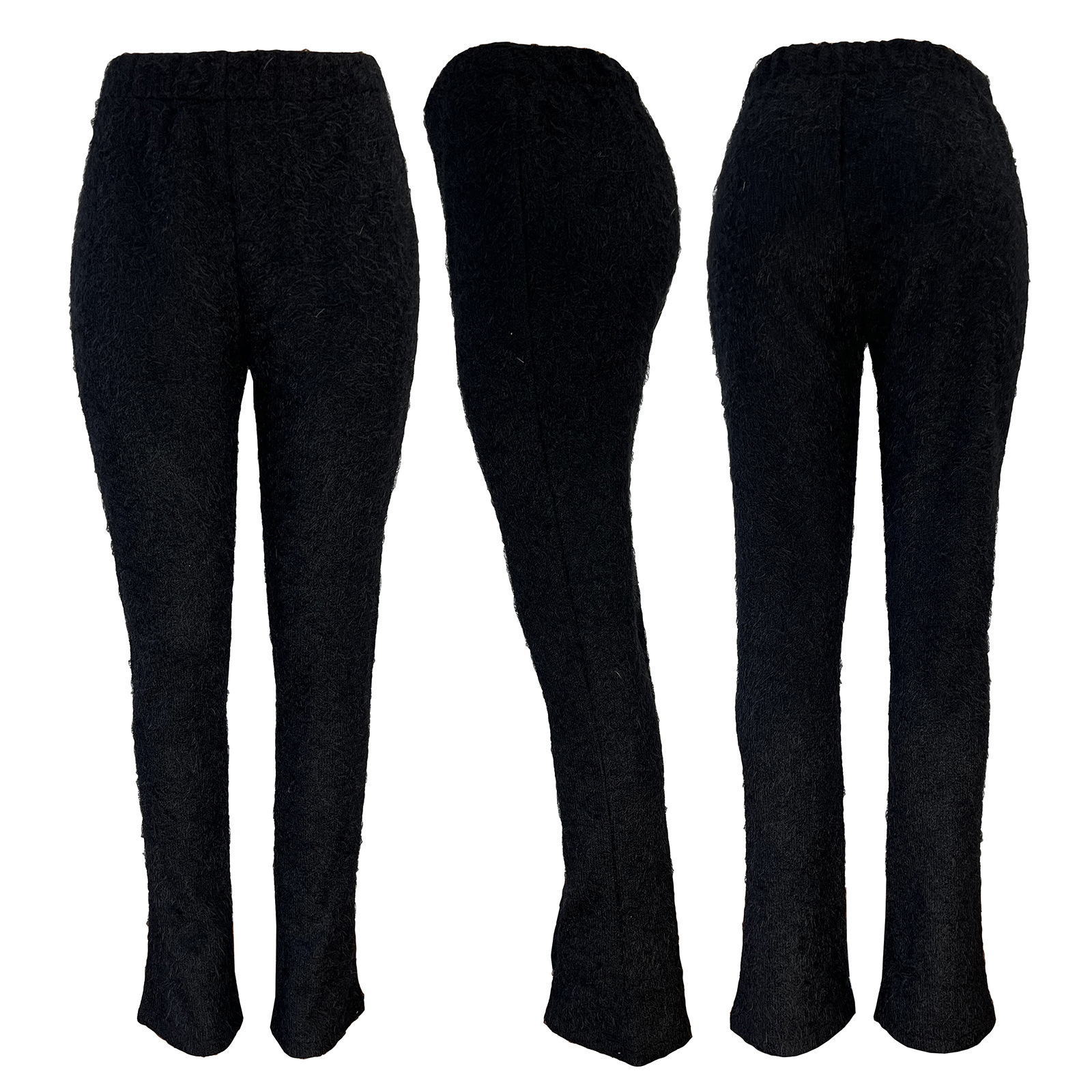 Composite Suede Knitted Casual Flared Pants