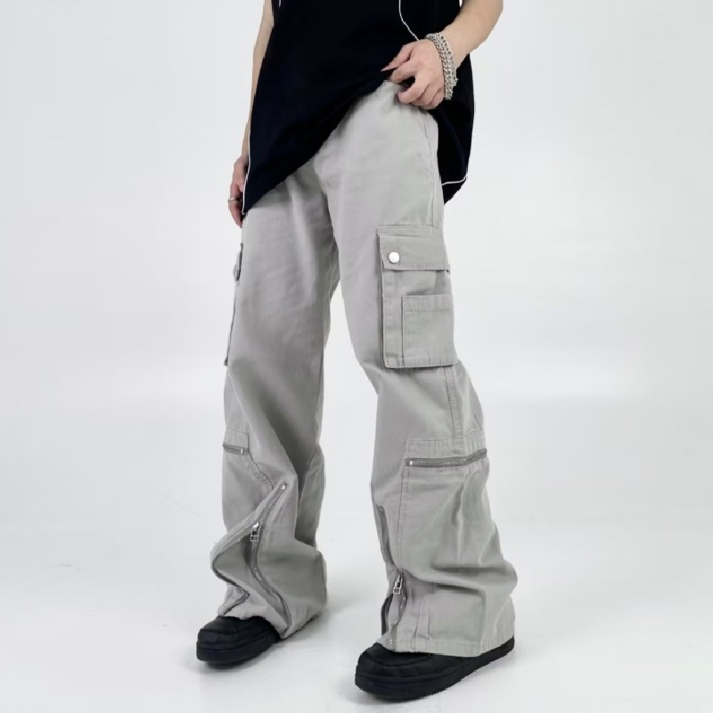 Vintage Multi-Pocket Casual Pants