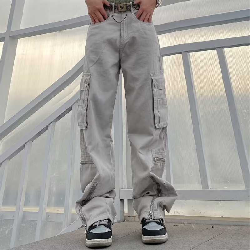 Vintage Multi-Pocket Casual Pants