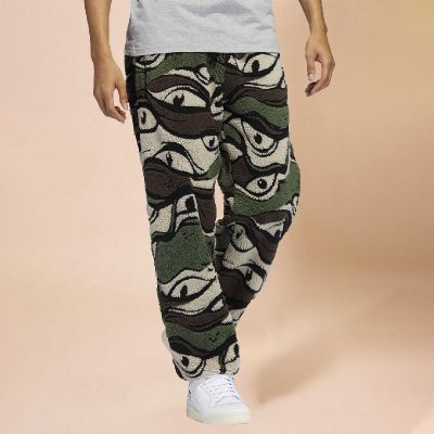 Camouflage Print Flannel Track Pants