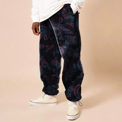Cashew Print Flannel Track Pants