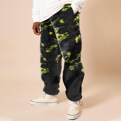 Flannel Illusion Print Casual Pants