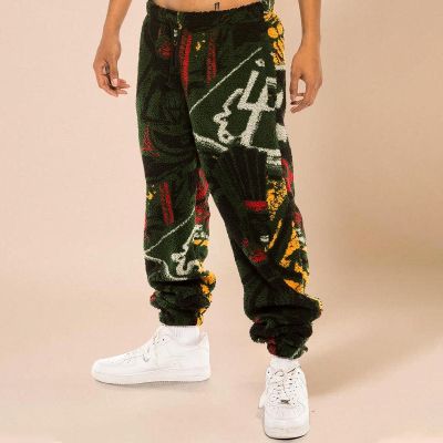 Flannel Abstract Color Printed Casual Pants