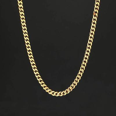 5mm + 3mm Cuban Chain Set in Gold