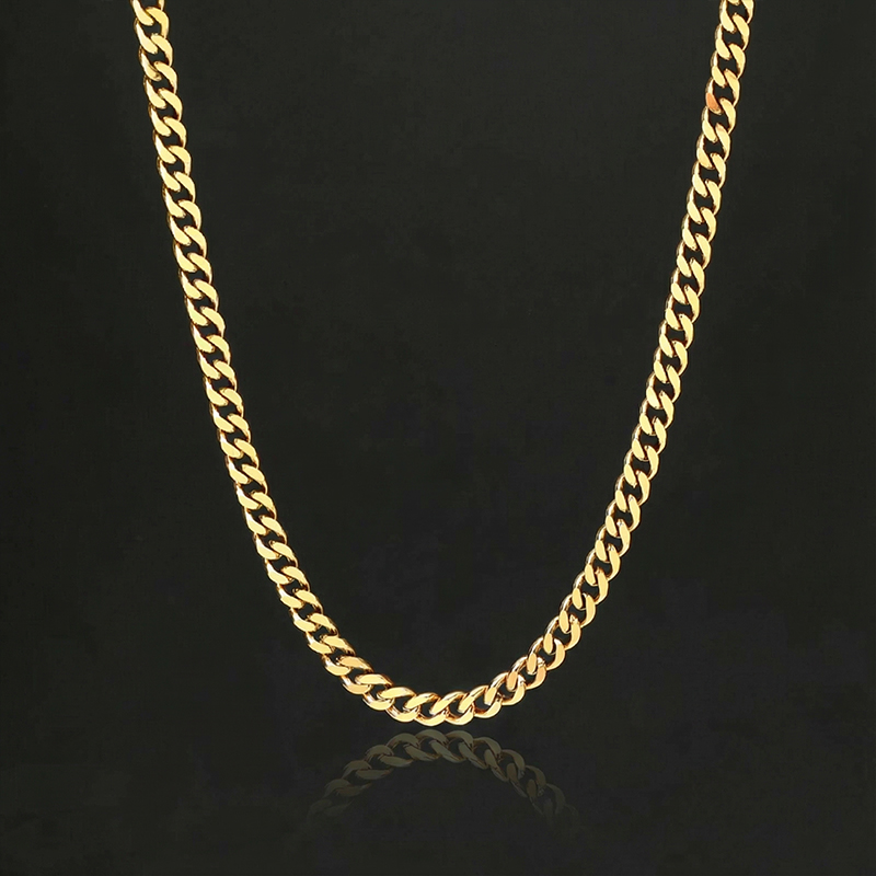 5mm + 3mm Cuban Chain Set in Gold 5mm + 3mm Cuban Chain Set in Gold