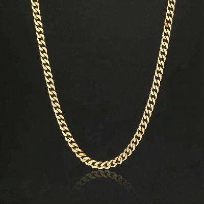 5mm + 3mm Cuban Chain Set in Gold