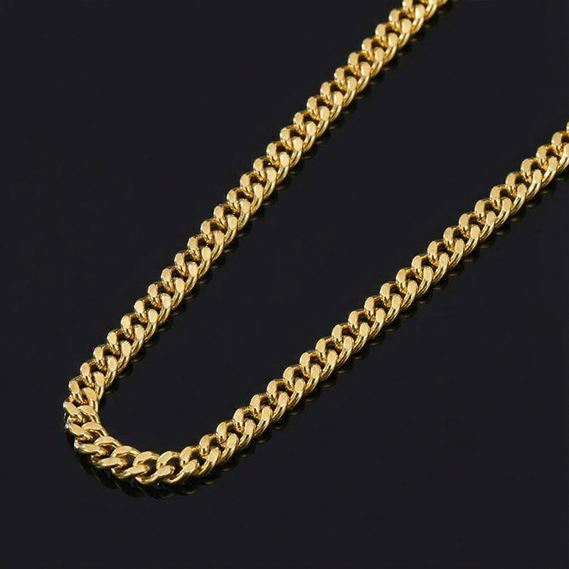 5mm + 3mm Cuban Chain Set in Gold 5mm + 3mm Cuban Chain Set in Gold