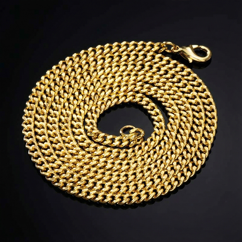 5mm + 3mm Cuban Chain Set in Gold 5mm + 3mm Cuban Chain Set in Gold