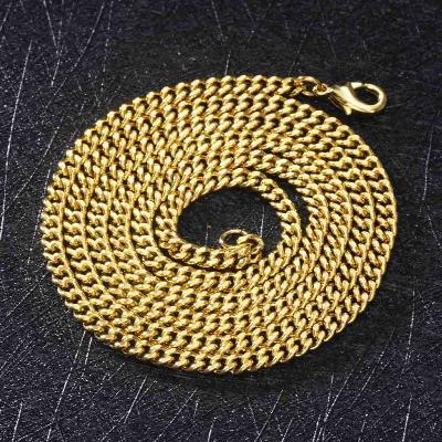 3mm Cuban Chain Set in Gold